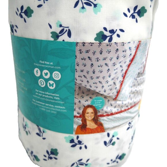 THE PIONEER WOMAN Queen 100% cotton percale bed sheet set 300 thread count NEW - Picture 4 of 4